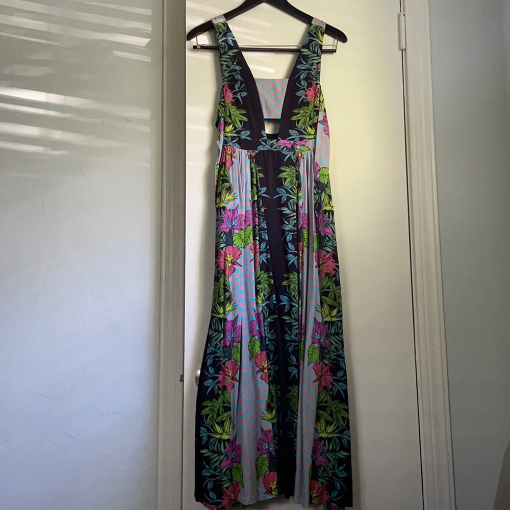 Mara Hoffman floral checkered midi dress